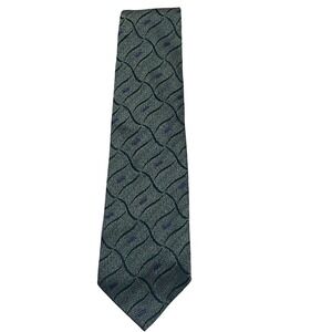 VTG Tino Cosma Fifth‎ Avenue Men's Silk Tie Grey Purple Wavy Geometric Italy